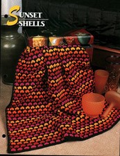 Sunset Shells Afghan  Annie's Crochet Quilt Afghan Club 2220-1-05