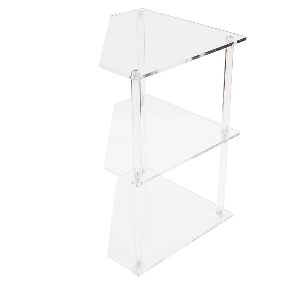 Acrylic Corner Side Table Small 3 Tier Triangular End Table For Living Room Bed☚ - Image 2 of 4