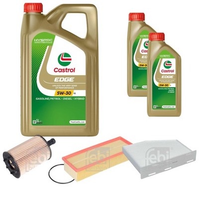 FEBI Inspektionspaket 7L Castrol EDGE Titanium FST 5W-30 LL für VW Tiguan 5N_