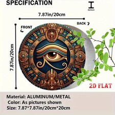 Tin Metal Signs Home Décor Ancient Egyptian Eye Wall Decoration Golden and Dark