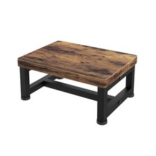 Rustic Brown Wooden Step Stool Heavy Duty Adult Kids NonSlip Feet 500 LBS