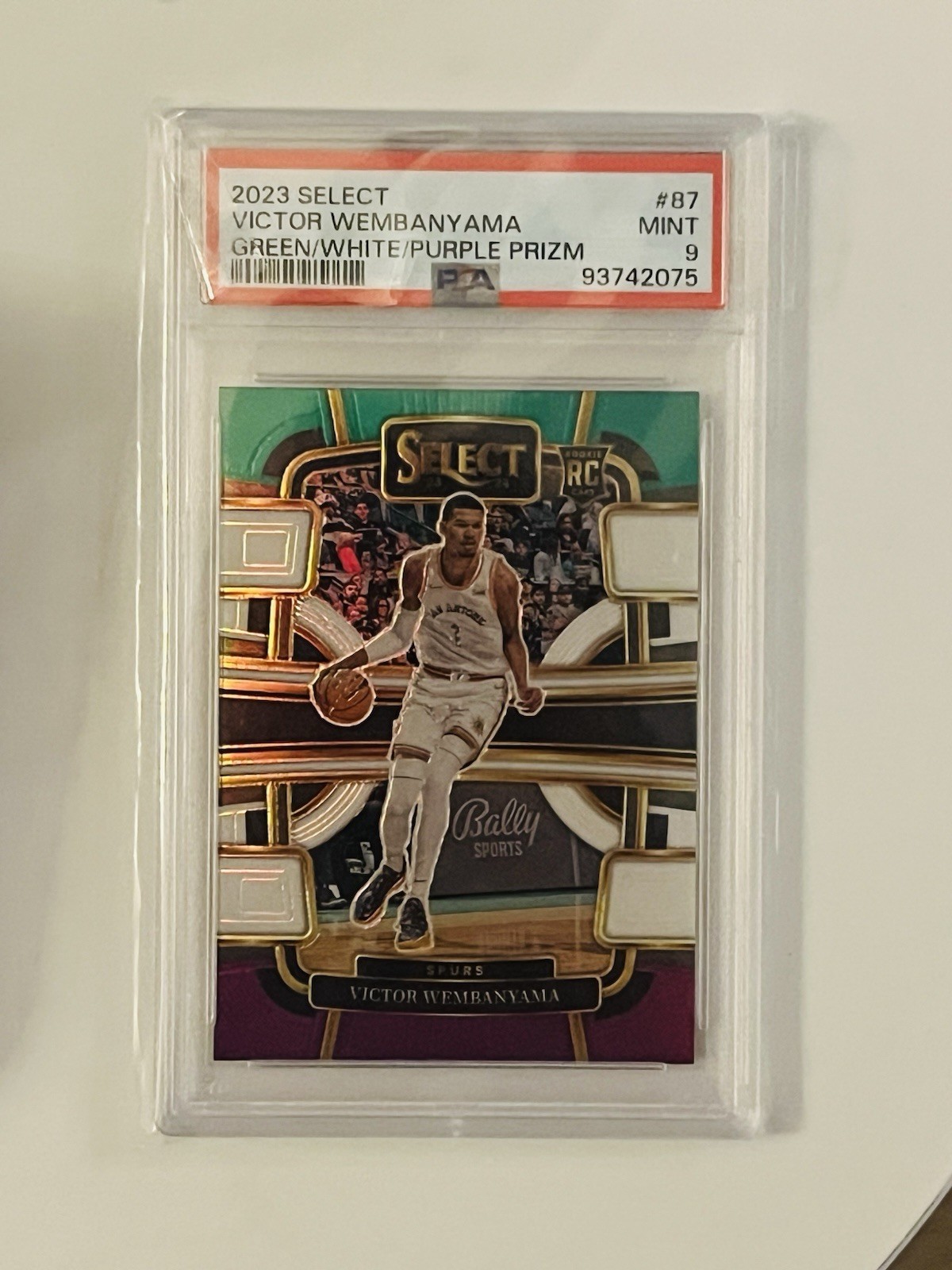 2023-24 Select - Concourse Victor Wembanyama #87 Green White Purple Prizm PSA 9