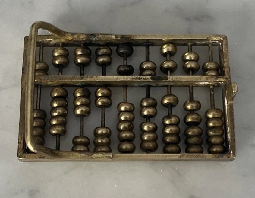 Vintage Super Cool Solid Brass Working Abacus Bel… - image 6