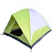 6 Person Camping Pole Tent, Oxford Fabric Bottom with Double Dome Design