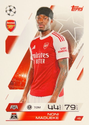 Topps Match Attax Trading Card Game Noni Madueke Arsenal FC #45