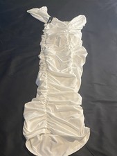 Womans Fashion Nova One Shoulder Ruched Mini Dress White Size L 34 NWT.