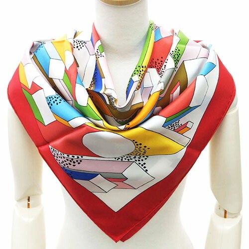 RARE HERMES H003048S16 Carr 90 Silk Scarf 90cm Large Square