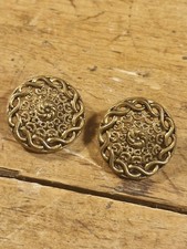 Pair Antique Victorian Brass Buttons