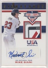 2017 USA Baseball Stars & Stripes Laundry Tag 4/8 Mike Siani #42 Patch Auto 0i76
