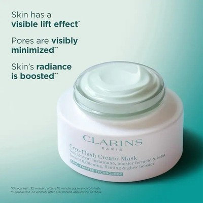Clarins Cryo-Flash Instant Lift Effect&Glow Boosting Face Mask 2.5oz 