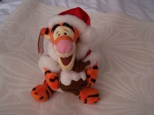 Santa Tigger Beanie Plush with Christmas pudding Disney Store Exclusive VGC