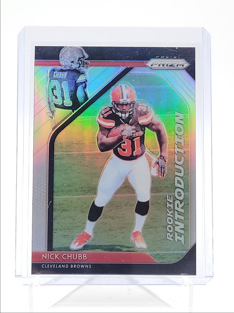NICK CHUBB 2018 PANINI PRIZM ROOKIE INTRODUCTION SILVER BENGALS RC Q5393