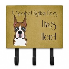 Caroline's Treasures Boxer Spoiled Dog Lives Here Leash or Key Holder BB1471TH68