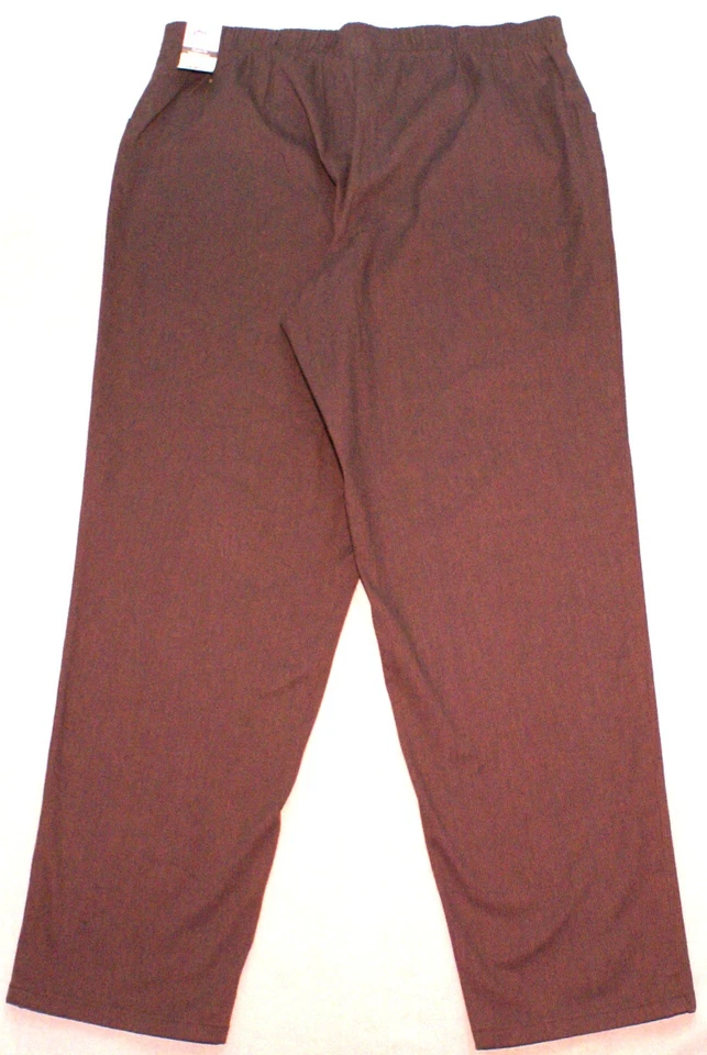 JMS Just My Size Gray Striped Pull On Stretch Straight Leg Pants, Women's 1X - Image 2 of 4