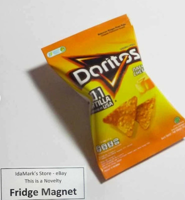 DORITOS Nacho Cheese Chips Bag Novelty FRIDGE MAGNET Indonesia 2.5'' Display Cute