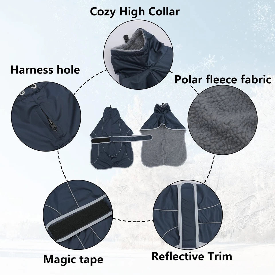 - Wasserdicht Windhunde Mantel Fleece Whippet Pullover WinterjackeVerstellbar... - Bild 2 von 4