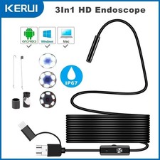 7mm HD Snake Endoscope Borescope Inspection Camera for USB Type C Android PC