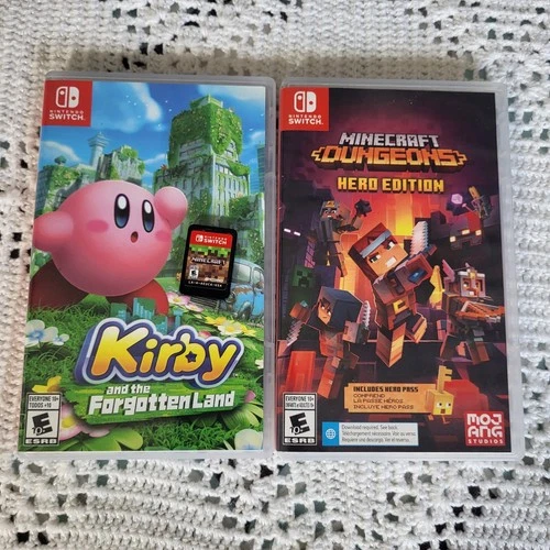 Nintendo Switch Game 3 Lot Kirby Minecraft  Dungeons
