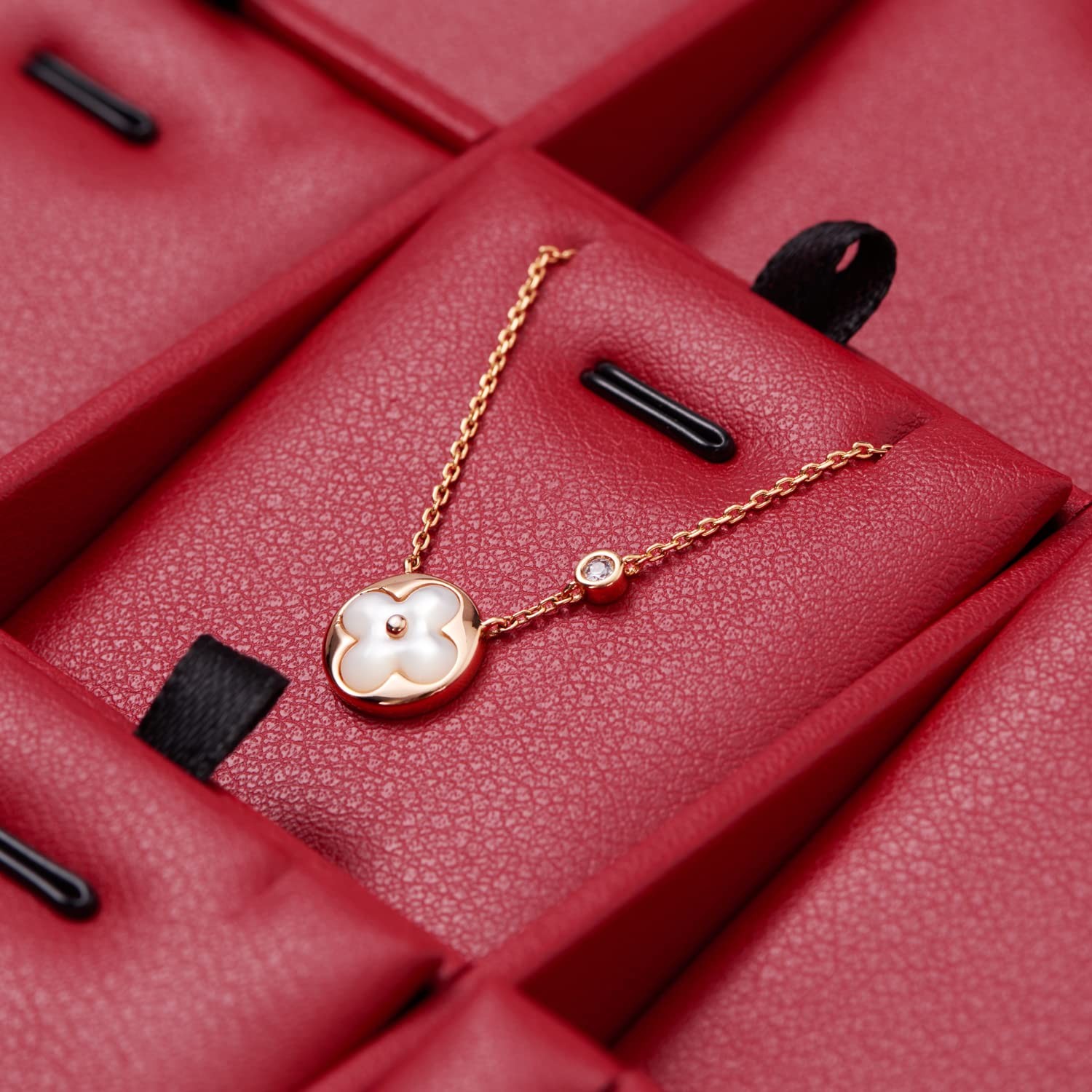 Oirlv Gorgeous Red Leather 24 Grid Jewelry Tray with Removable Inserts Jewelr...