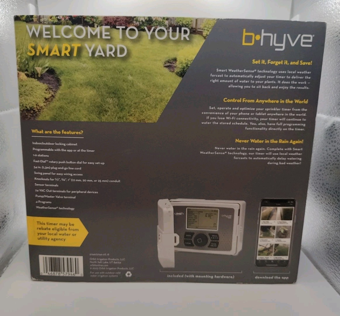 Orbit 57946 B-hyve Indoor/Outdoor 6 Station WiFi Sprinkler Controller NEW
