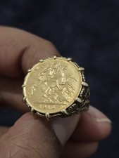 22ct Half Sovereign Ring In 9ct Mount