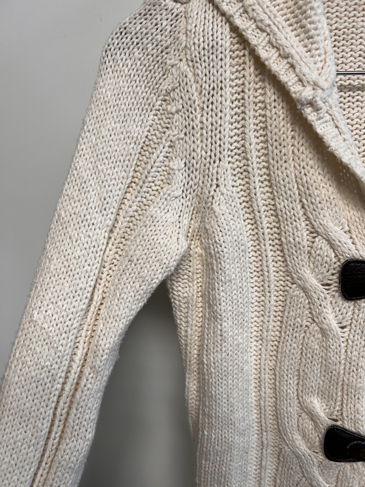 Y2K Hooded Toggle button Cable Knit Cardigan Swea… - image 4