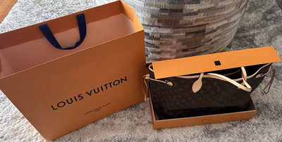 Louis Vuitton Monogram Tote Brown Beige with Box and Dust Bag