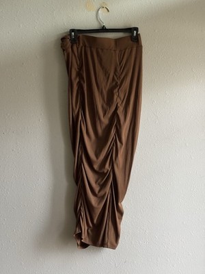 Walter Baker Brown Ruched Midi Skirt Sz Xl NWOT.