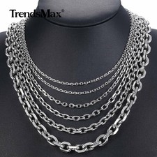 USA Stock 2/3/4MM Cable Rolo Stainless Steel Chain Necklace Men Choker 18-28"
