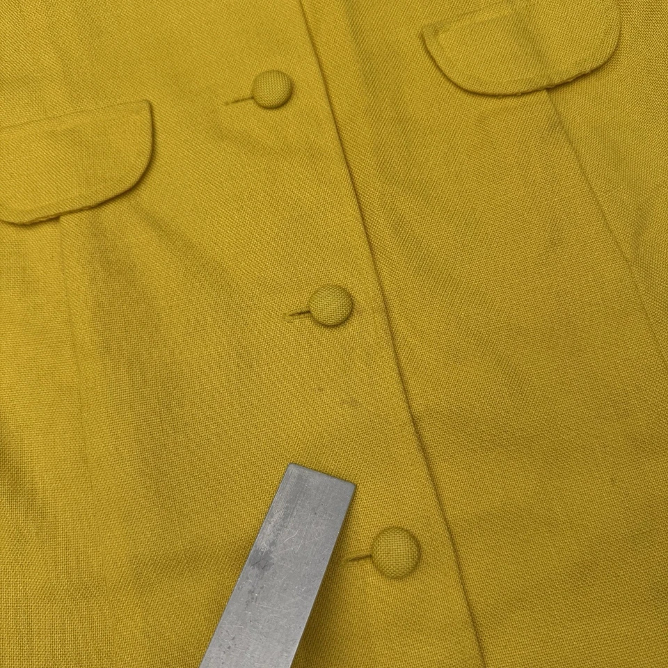 Винтажный Lanz куртка женщин маленький желтый 60-х середины века Twee ретро траншея Midi - Изображение 4 из 4