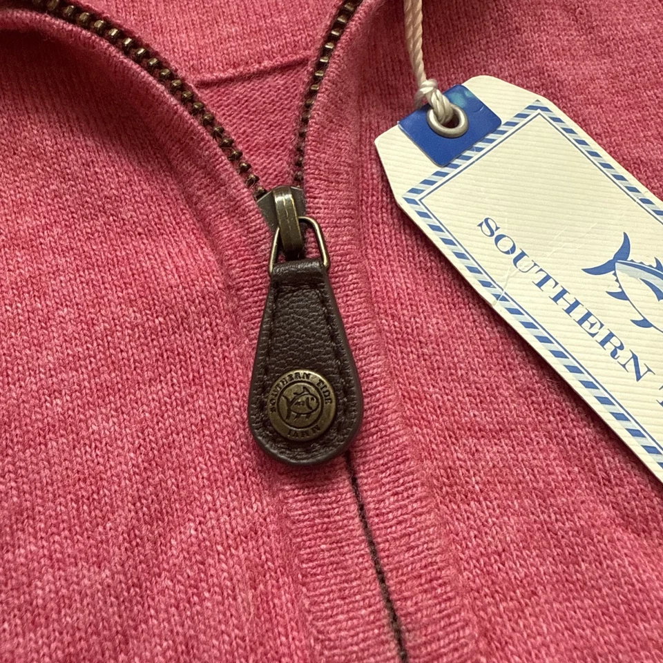 Southern Tide Suéter Chaleco Para Hombres Grande Media Cremallera Mezcla de Lana Golf Pullover Foto 4 de 4