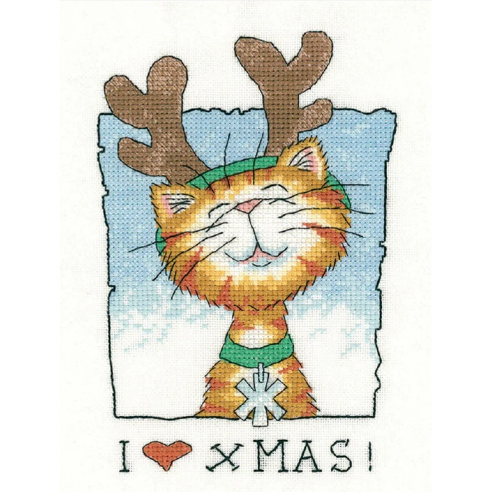 Heritage Kreuzstich Stickpackung Aida "Ich liebe Weihnachten (A) ", Zählmuster, - Bild 1 von 1