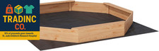 Octagonal Cedar Kids Sandbox with Bench Seats, Protective Cover Liner Outdoo