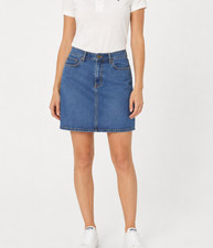 L.L.Bean Denim Jean Skirt Blue A-Line Mini 4 Pocket Classic Athleisure Size 12