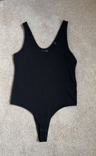 ATM Black Modal Rib Tank Bodysuit. Size Large