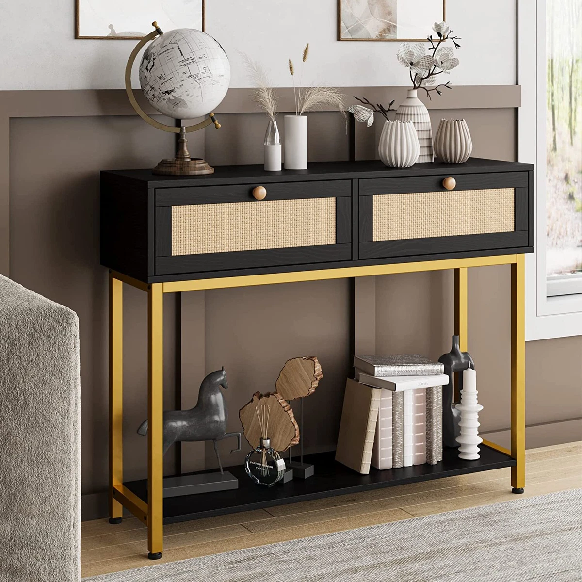 Accent console cheap table with storage