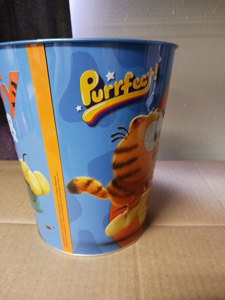 ⭕アメリカ映画館⭕ガーフィールド ポップコーンバケツ シネマーク限定 d326 Cinemark The Garfield Movie 2024 Tin Popcorn Bucket New! In