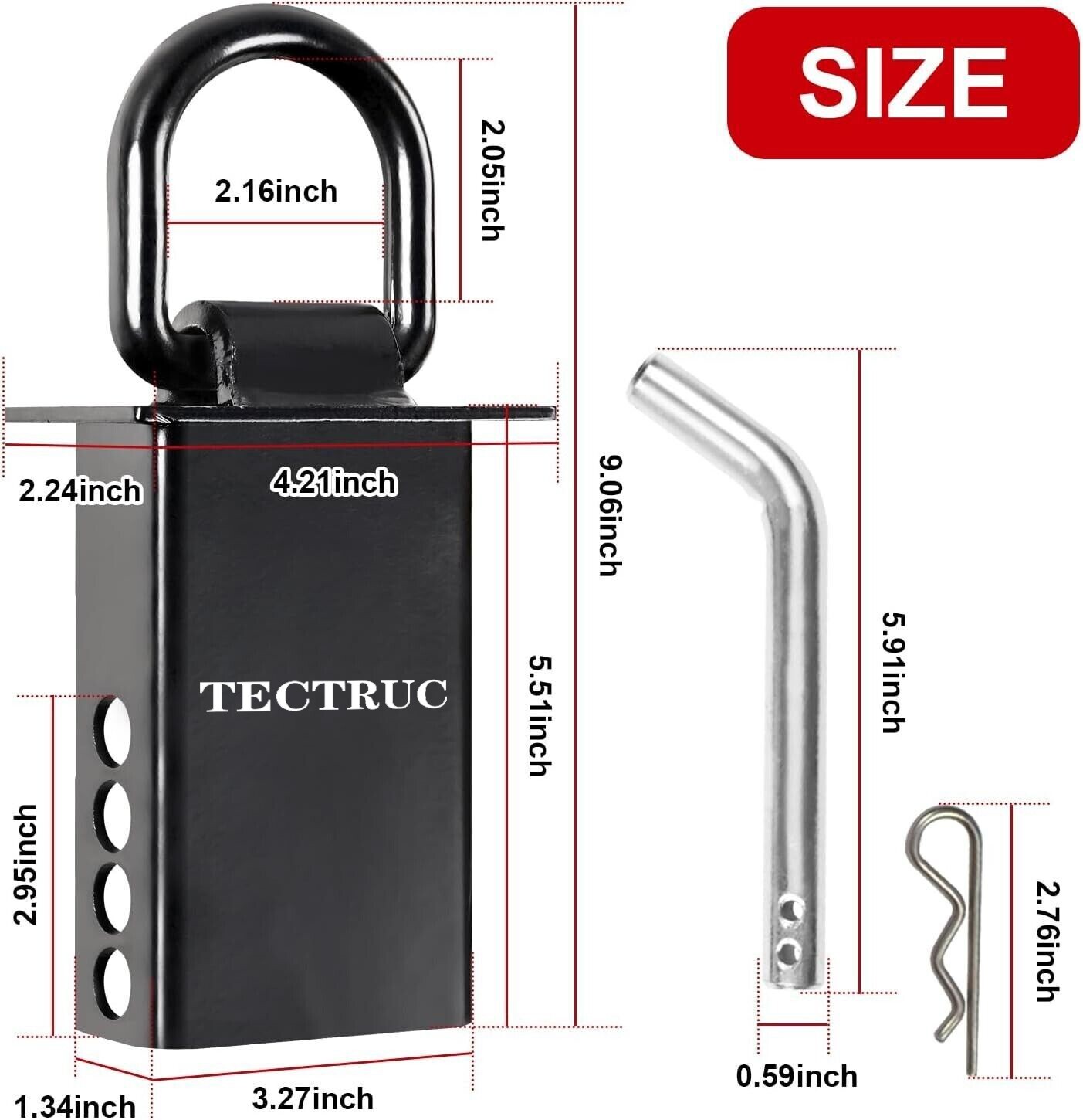 4 Pack Stake Pocket D Ring Heavy Duty Adjustable Trailer Stake Pocket,Black