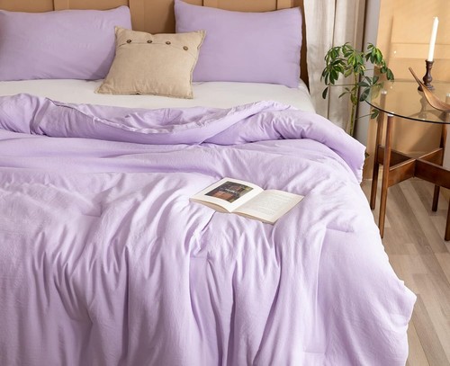 Lavender Twin/Twin XL comforter set (for college girls and boys),1 purple quilt - Picture 3 of 8