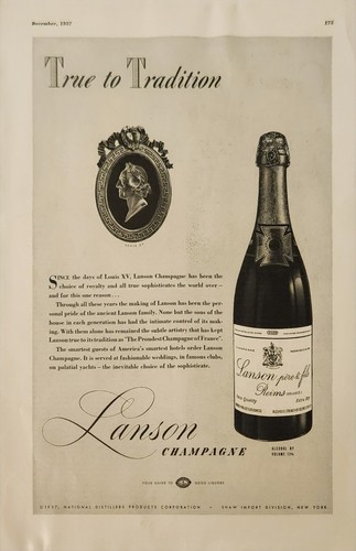1937 Lanson Champagne Vintage Ad True to Tradition