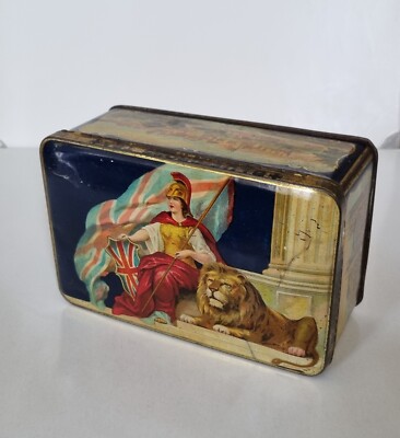 TOP! seltene Dose England um 1900 BLUE CROSS Tea Teedose /Great Britain tea tin