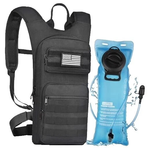 Poliéster Negro paquetes de hidratación para Senderismo