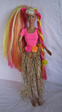 Barbie Hula Hair Doll Articulated Blue Eyes 1993 Gold Grass Skirt Tropic Mattel