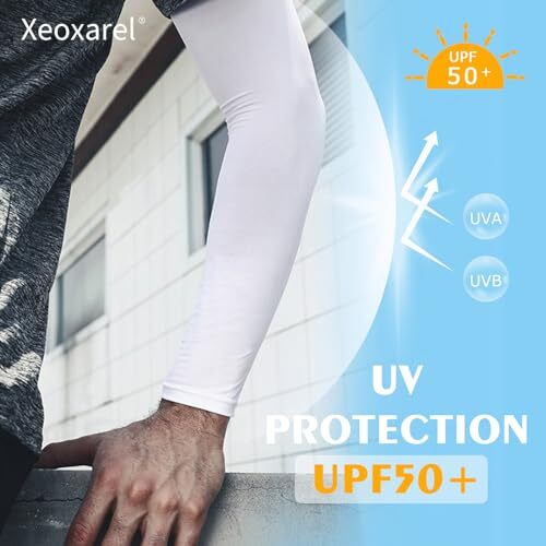 Arm Sleeves for Men & Women (Available One Size 1 Pair Tattoo Cover Up - White - Foto 2 di 6