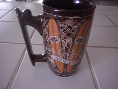 Six Flags Coffee Mug/Cup Surfboards Surfboard Handle