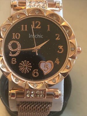 Inshic Rose Gold Watch NEW BATTERY