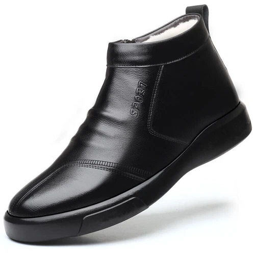 Herren Fleece Gefüttert Warm Rutschfest Winter Schnee Outdoor Wandern Stiefeletten Schuhe - Bild 7 von 9