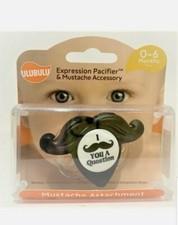 ULUBULU  Expression Pacifier  Mustache ACcessory 0-6 Months Paci NEW