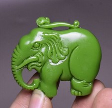 5CM Chinesische Hongshan Kultur Grüne Jade Elefant Ru Yi Ruyi Amulett Anhänger"