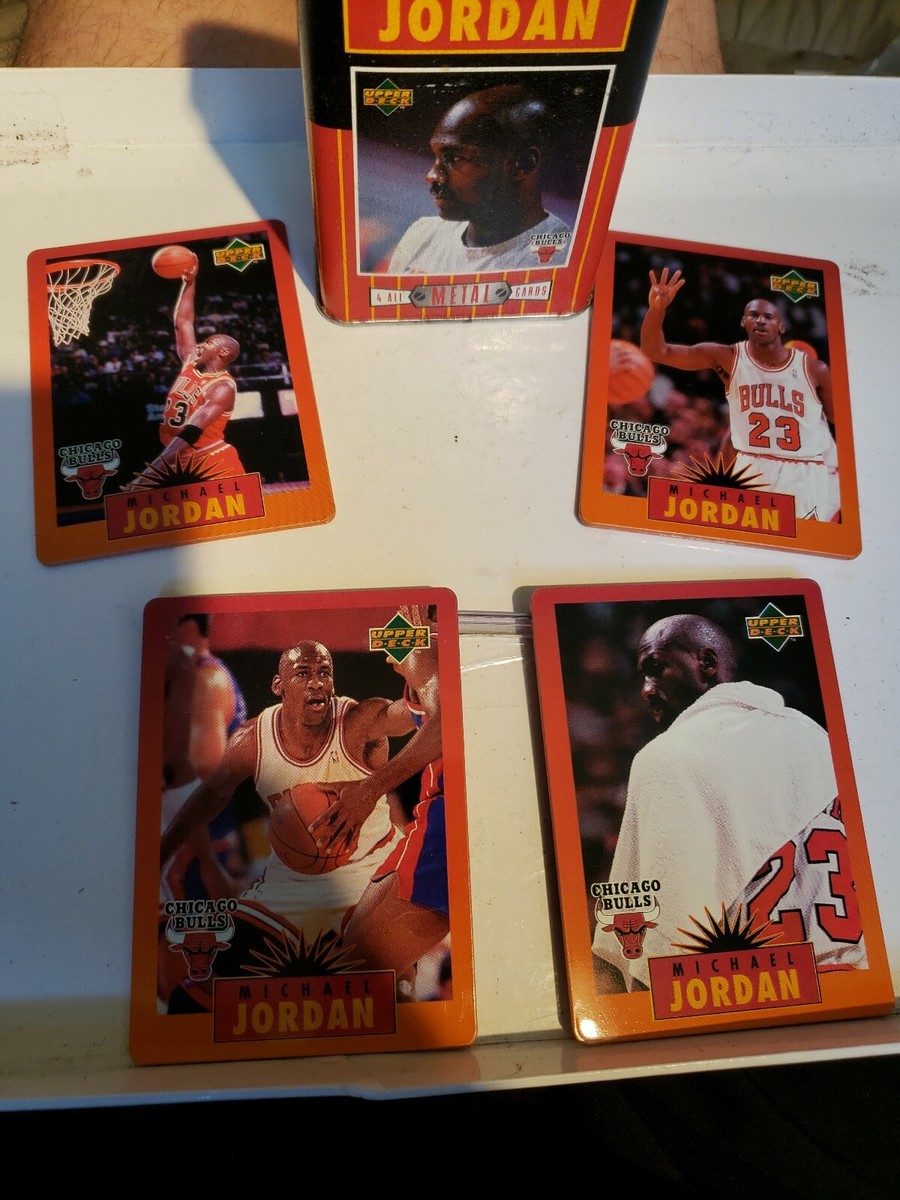 RARE Michael Jordan 4 Metal Cards, Upper Deck With Case | eBay